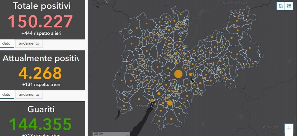 Covid in Trentino, l'1,3% degli abitanti di Ospedaletto è positivo